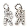 Brass Micro Pave Grade AAA Cubic Zirconia Charms ZIRC-P067-11P-R-NR-2