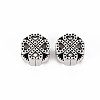 Tibetan Style Alloy European Beads Rhinestone Settings TIBEB-N007-005-2