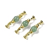 Natural Green Aventurine with Brass Fold Over Clasps G-G141-03G-10-1