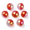 UV Plating Rainbow Iridescent Opaque Acrylic Beads OACR-C007-01E-2