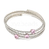 Rack Plating Brass Pave Clear Cubic Zirconia Open Cuff Wrap Bangles BJEW-B110-01P-3