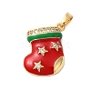 Christmas Theme Rack Plating Brass Cubic Zirconia Pendants KK-K385-119G-04-1