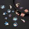 16Pcs 8 Style Alloy Enamel Pendants ENAM-FS0001-22-4