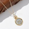 Brass Twelve Constellations Tarot Pendant Necklaces NJEW-Q006-01F-G-4