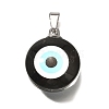 Flat Round 201 Stainless Steel Acrylic Pendants STAS-U036-01P-04-1