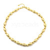 Brass Beaded Necklaces NJEW-P307-04G-1