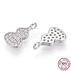 Rhodium Plated 925 Sterling Silver Micro Pave Cubic Zirconia Charms STER-T004-09P-3