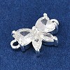 Brass Clear Cubic Zirconia Connector Charms KK-I719-03S-2