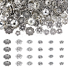 DICOSMETIC 240pcs 6 styles Tibetan Style Zinc Alloy Flower Bead Caps FIND-DC0003-92-1