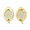 Brass Micro Pave Cubic Zirconia Stud Earring Findings KK-H440-03G-1