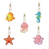 Sea Animal DIY Diamond Painting Keychain Kits DIAM-PW0010-68-14-1