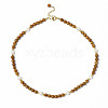 Gemstone & Natural Pearl & Glass Beaded Necklace with 304 Stainless Steel Clasp for Women NJEW-F302-06-2