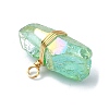 Real 18K Gold Plated Copper Wire Wrapped Dyed Natural Quartz Crystal Pendants PALLOY-TA00101-4