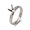 304 Stainless Steel Cuff Ring Components STAS-D372-01P-05-1