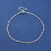 925 Sterling Silver Figaro Chain Bracelets for Women BJEW-E101-01S-01-2