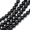 Synthetic Black Stone Bead Strands X-G-R345-4mm-35-1-1