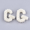 Handmade ABS Plastic Imitation Pearl Woven Beads FIND-T039-18-G-2