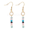 Natural & Synthetic Mixed Stone Beads Dangle Earrings EJEW-JE04709-2