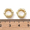Clover Brass Clear Cubic Zirconia European Beads KK-D228-22G-2
