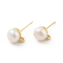 Natural Pearl Stud Earrings Findings X-KK-B059-33G