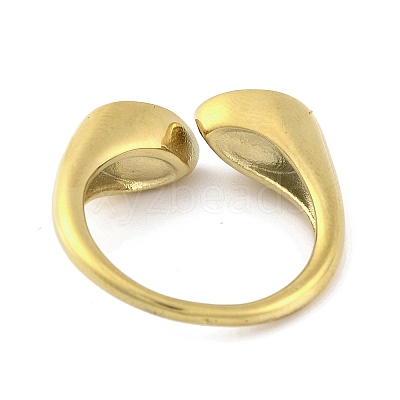 Ion Plating(IP) 304 Stainless Steel Rhinestone Teardrop Cuff Open for Women RJEW-N046-04C-G-1