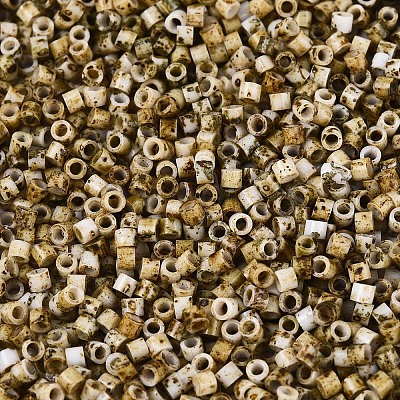 Spray Painted Picasso Cylinder Glass Seed Beads X-GLAA-T028-12A-11-1