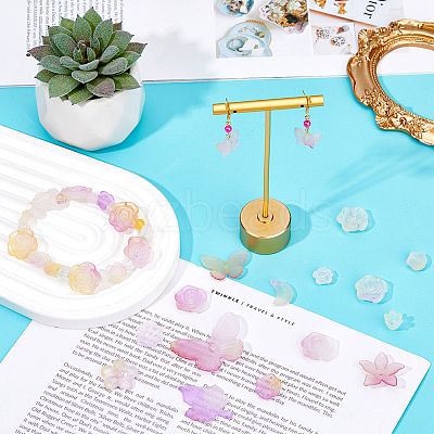 10Sets 200G Transparent Acrylic Frosted Beads FACR-HS0001-02B-1