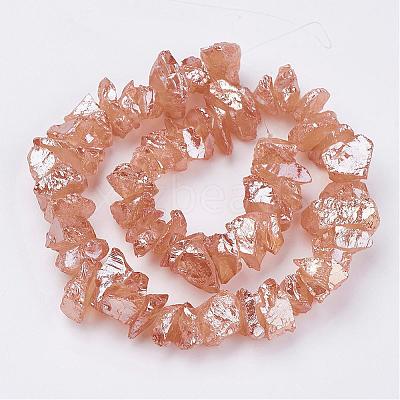Electroplated Natural Quartz Crystal Bead Strands G-F336-06-1
