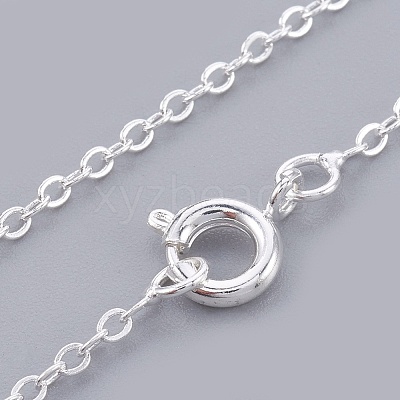 Silver Color Plated Brass Necklaces X-NJEW-SW028-28inch-S-1