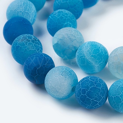 Natural Crackle Agate Beads Strands G-G055-10mm-2-1