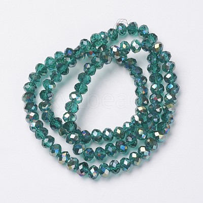 Electroplate Transparent Glass Beads Strands X-EGLA-A034-T8mm-S13-1