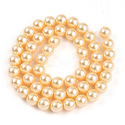 Baking Paint Pearlized Glass Pearl Bead Strands HY-N002-8mm-A09-1