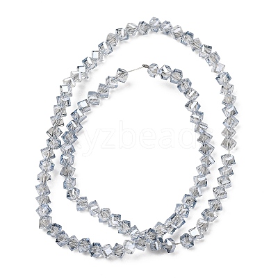 Electroplate Transparent Glass Beads Strands GL-CBA7A17-01A-05-1