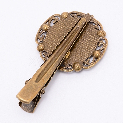 Zinc Alloy Alligator Hair Clip Findings PALLOY-WH0072-55AB-1