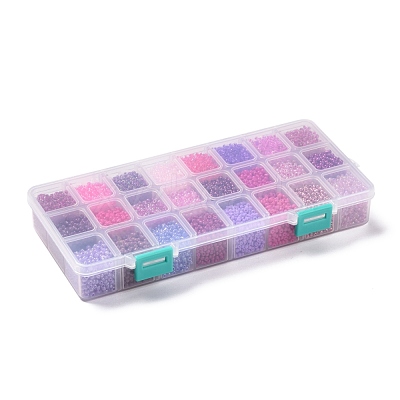 Purple Series 600G 24 Colors Glass Seed Beads SEED-JP0008-06-3mm-1