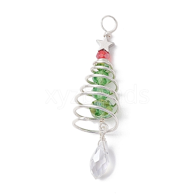 Christmas Theme Copper Wired Glass Big Pendants PALLOY-JF02857-03-1