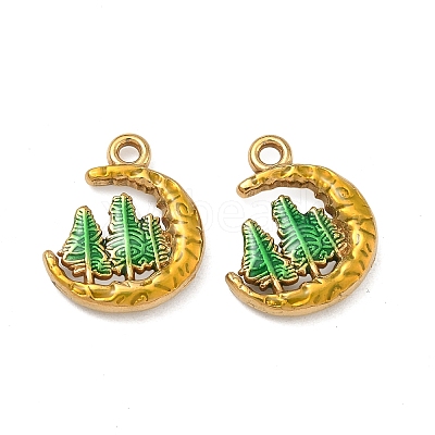 304 Stainless Steel Enamel Pendants STAS-F347-11G-1