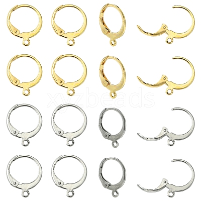 40Pcs 2 Colors 304 Stainless Steel Leverback Earring Findings STAS-FS0001-72-1