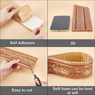 1Pc PVC Foam 3D Self-Adhesive Waterproof Wallpaper Border PAAG-CP0001-01G-1