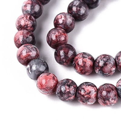 Baking Paint Glass Beads Strands X-DGLA-N016-4mm-04-1