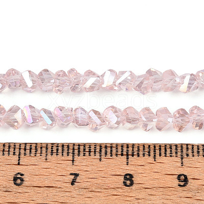 Electroplate Transparent Glass Beads Strands X-GLAA-N021-4mm-10-1