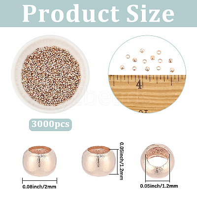 3000Pcs Brass Crimp Beads KK-PA0001-23-1
