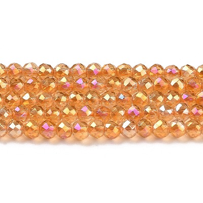 Electroplate Transparent Glass Beads Strands GLAA-H021-01B-FR06-1