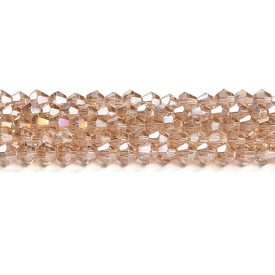 Transparent Electroplate Glass Beads Strands GLAA-F029-3mm-A12-1