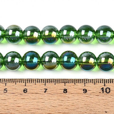Electroplate Transparent Glass Beads Strands GLAA-T032-T10mm-AB07-1