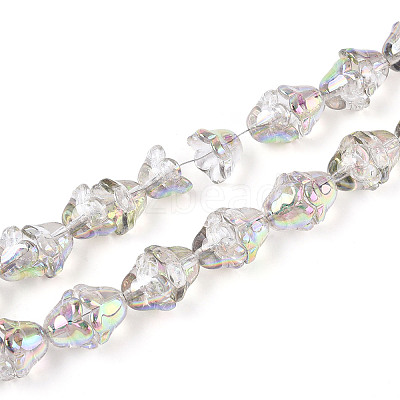 Electroplate Transparent Glass Beads Strands EGLA-N020-03H-1