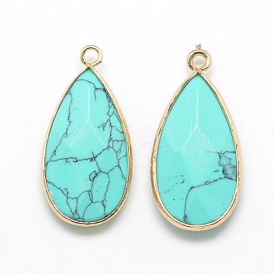 Synthetic Turquoise Pendants G-S221-18G-1