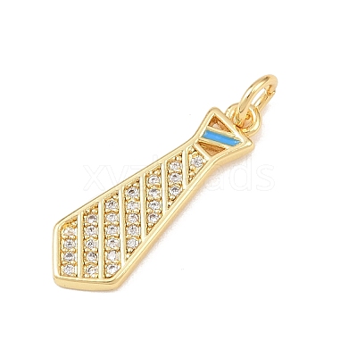 Brass Micro Pave Clear Cubic Zirconia Pendants KK-P339-21G-01-1