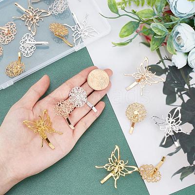 18Pcs 9 Style Iron Hair Findings FIND-PH0002-57-1