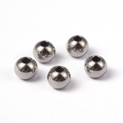 Tarnish Resistant Round 202 Stainless Steel Beads STAS-G130-6mm-63P-1